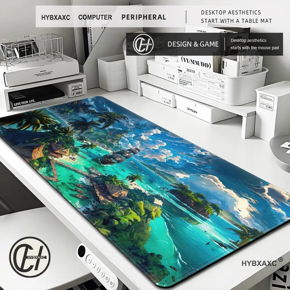 

Large Size Coast Scenery Resort Rubber Mouse Pad Durable Keyboard Mouse Mat Bedroom Learning Desk Mat Boyfriend Gift