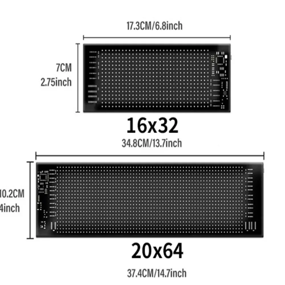 LED Car Flexible Screen,USB 5V Matrix Pixel Panel RGB Pattern Graffiti Scrolling Text Animation Display Car Shop with APP.