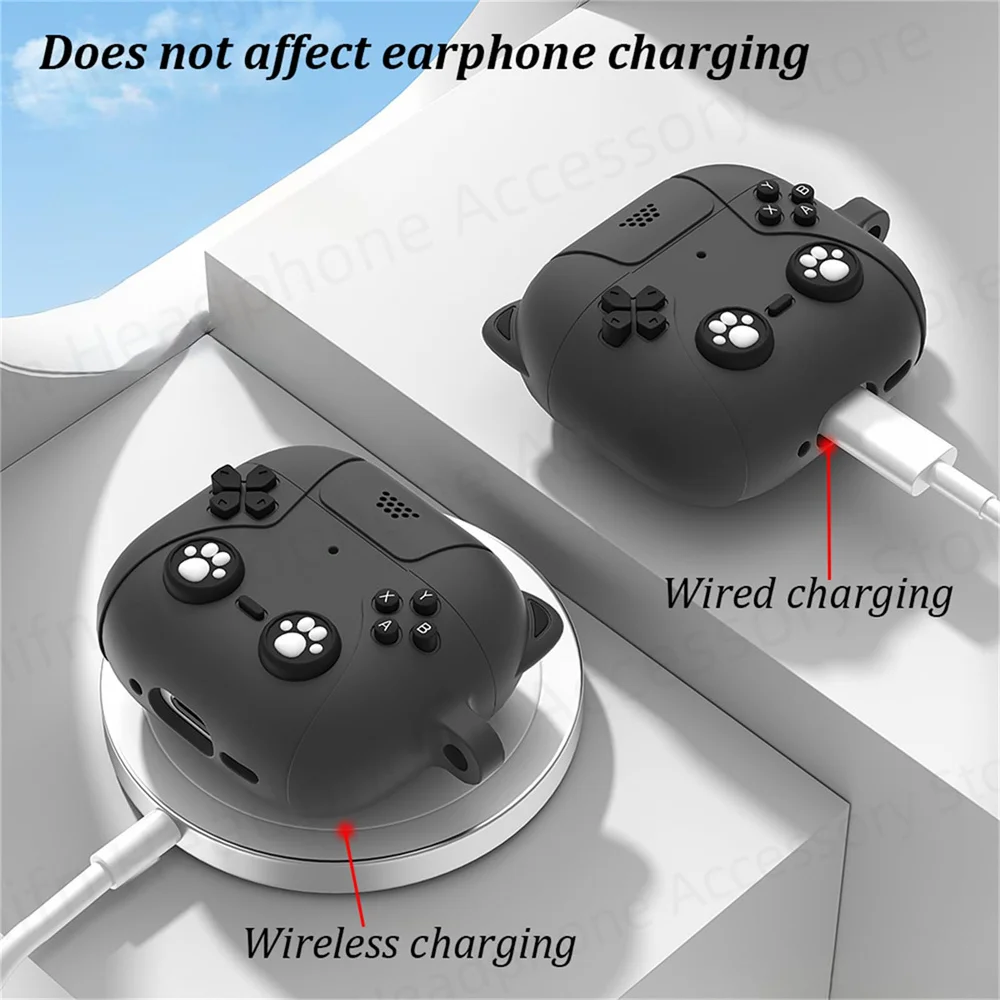 ใหม่น่ารักสําหรับ AirPods 4 พร้อมการตัดเสียงรบกวนแบบแอคทีฟพร้อมแหวน 3D การ์ตูนซิลิโคนอ่อนนุ่มไร้สายชาร์จเคสกันกระแทก