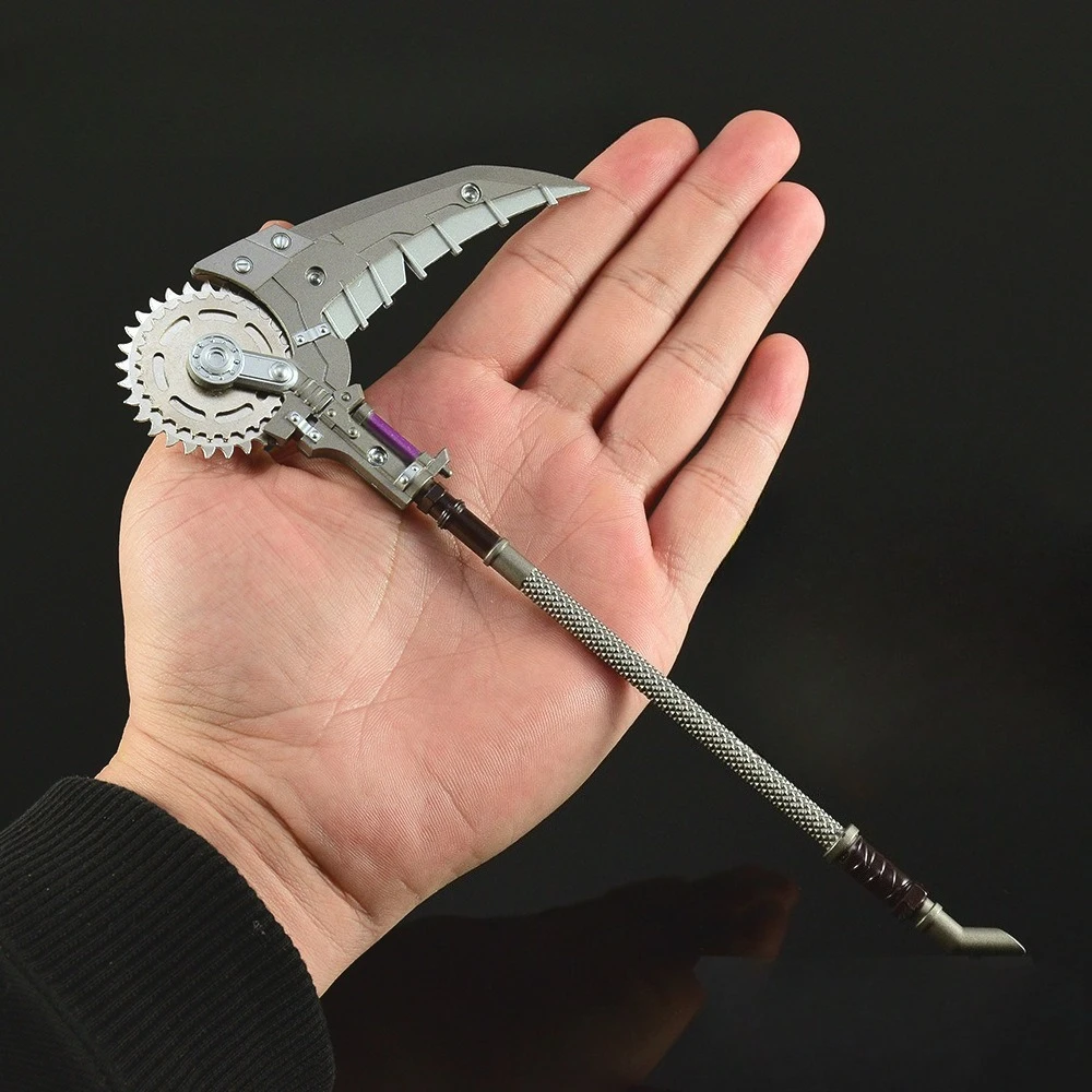 22 سنتيمتر لعبة الأجهزة الطرفية الغزل والعتاد الحرب المنجل شاتير بليد المعادن الحرفية الأسلحة وضع تحصيل مكتب حلية الإبداعية هدية لعبة