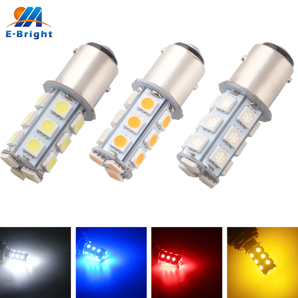 2PCS 1157 LED Brake Lights BA15D 2057 2357 7528 LED Car Bulbs for Stop Parking Lights Camper RV Lights Boat Lamps 5050 24V DC