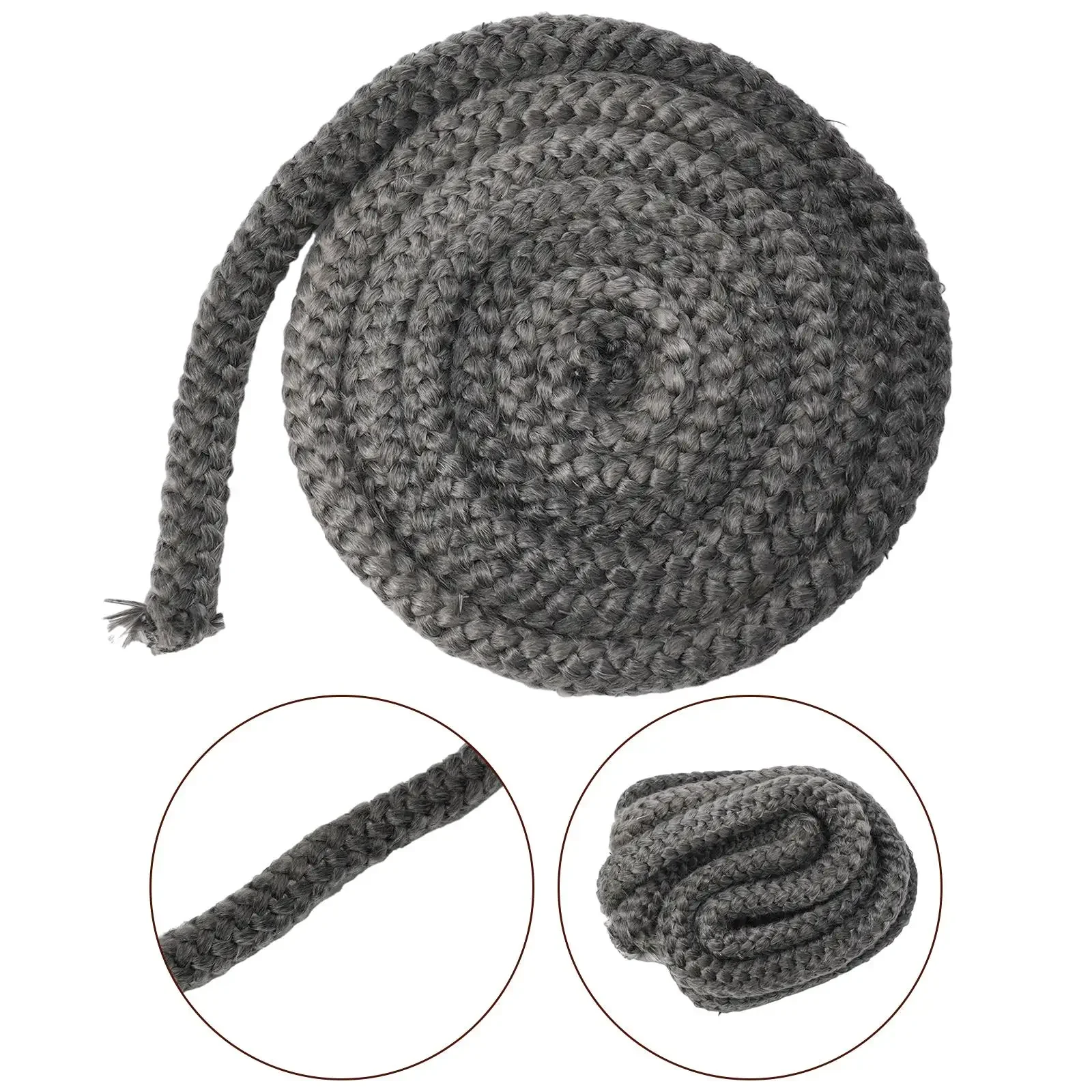 Fibreglass Rope Cord Stove Door Fireplace Cord 2m Fiberglass High Temperature Woodburner Sealing Rope 6/8/10/12/16/18/20mm
