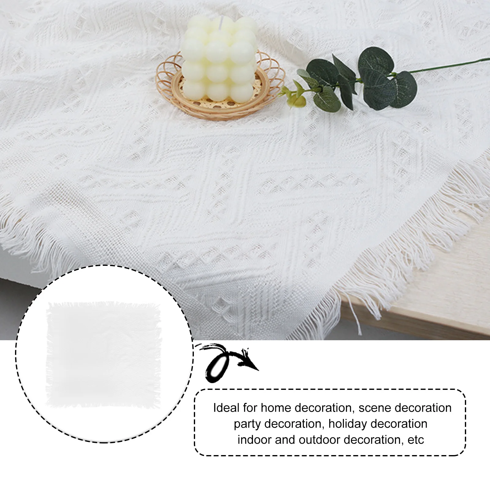 

1Pcs Decorative Embossed Background Cloth Cotton Tablecloth for Wedding Dinner Home Party Wedding Tablecloth