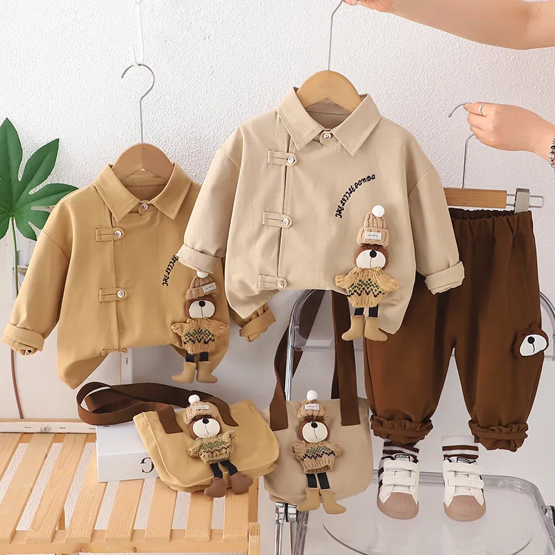 

Boys Clothes Sets Spring Autumn 2025 Children Fashion Shirts Trousers 2pcs Cartoon Suit For Baby Outfits Kids Pants Cute Costume