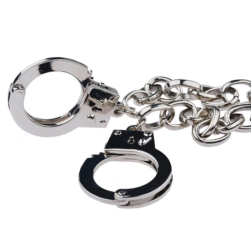 Unisex Adjustable Toe Lock Metal Chain Thumb Handcuffs BDSM Hand Foot Restraint Cuffs Erotic Sex Toys for Women Men