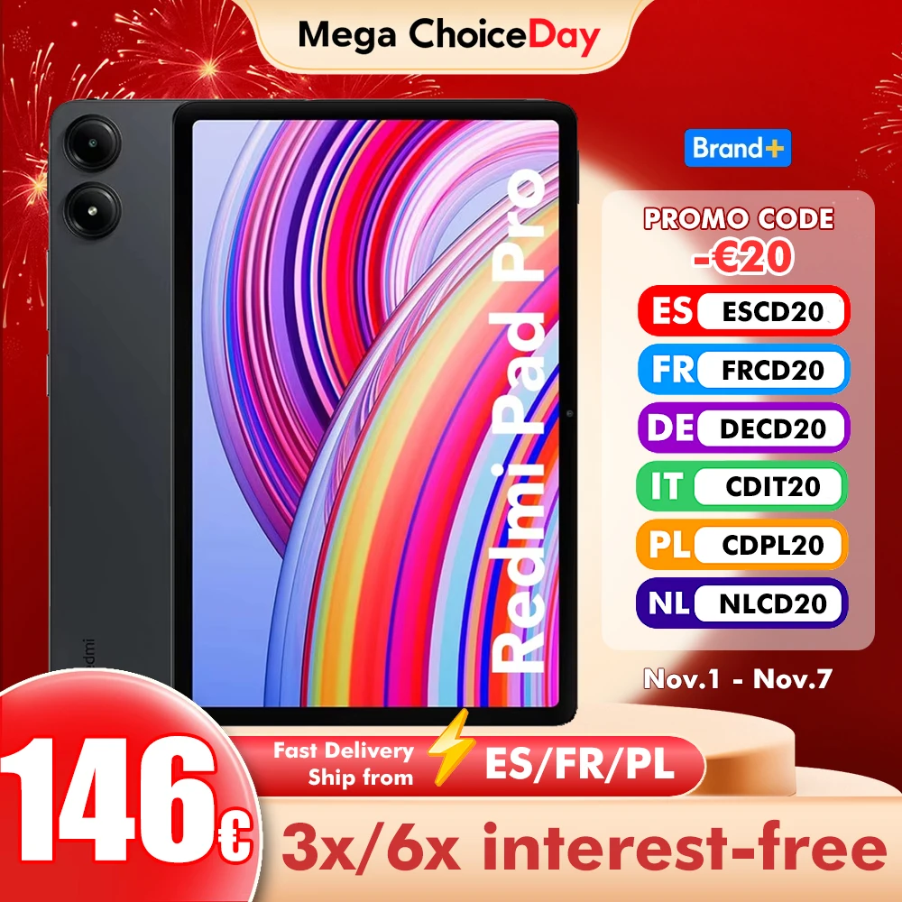 تابلت Xiaomi Redmi Pad Pro 12.1 بوصة واي فاي 6 جيجابايت/128 جيجابايت 8 جيجابايت/256 جيجابايت الإصدار العالمي