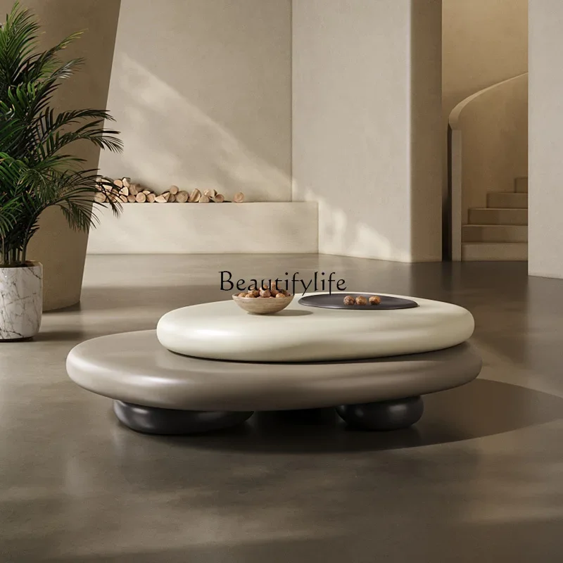 LS 04 طاولة قهوة دوارة من كوبل لغرفة المعيشة، حديثة وبسيطة، مصممة على شكل خاص