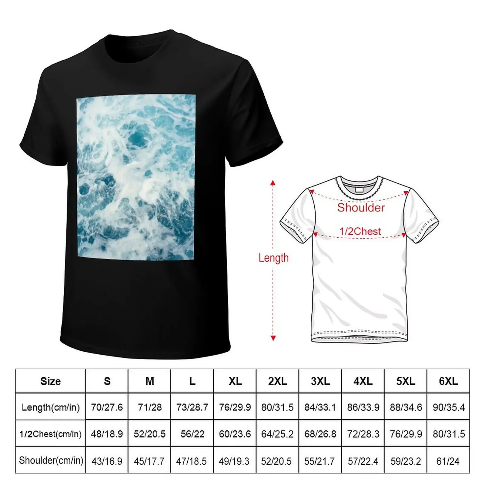 Sea Waves in the Ocean T-Shirt oversized graphic tee graphics anime figures street wear big and tall t shirts for men