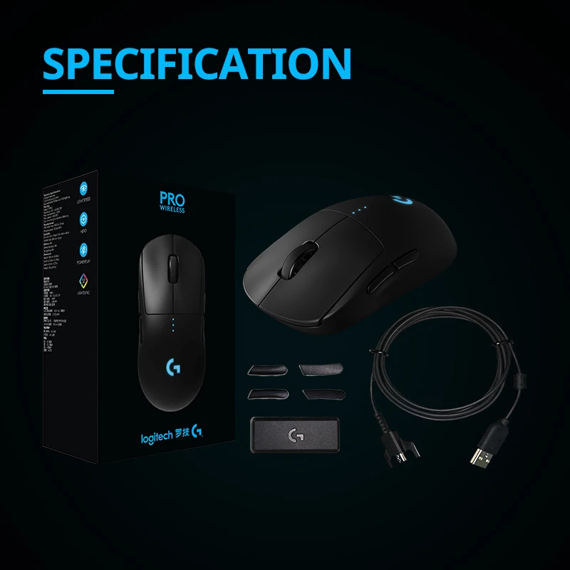 Imagem -06 - Logitech g Pro Mouse para Jogos sem Fio Luz 25600 Pdi com Mousepad para Laptop e Tablet