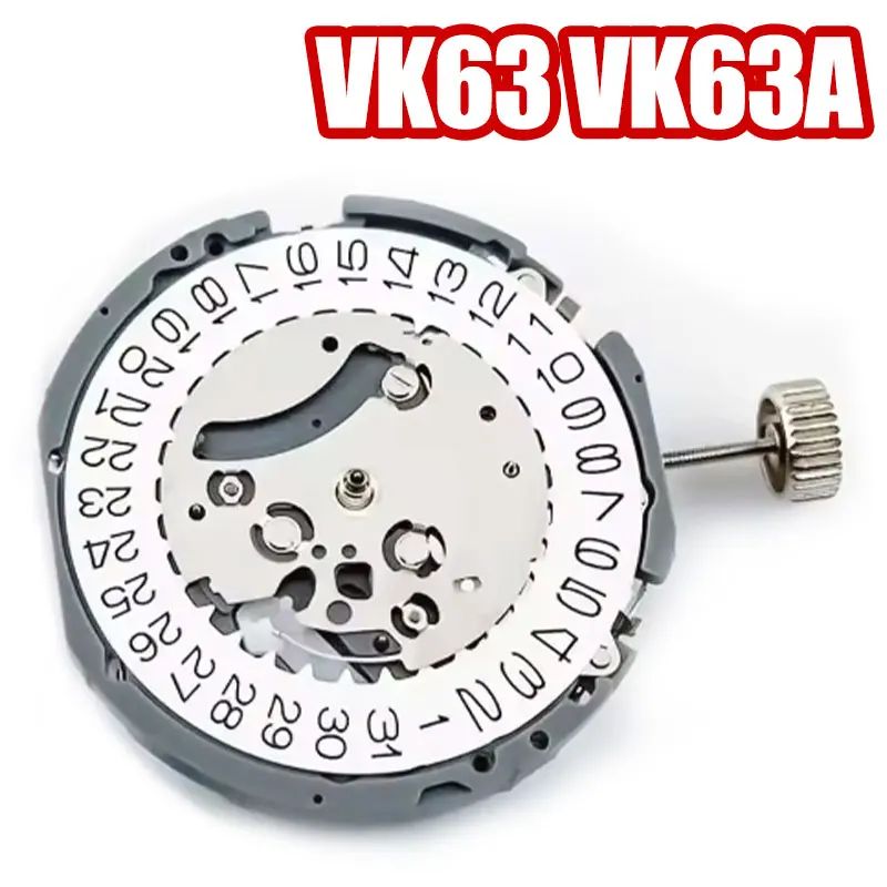 Seiko VK63 VK63A VK61A VK67A حركة ساعة كوارتز مع تاريخ 3'O ساعة كرونوغراف لساعات VK63 حركة ساعة بديلة