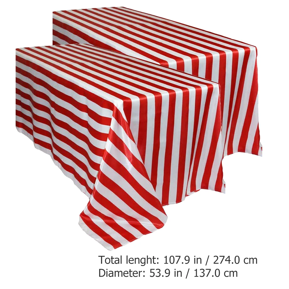 

2Pcs Simple Striped Tablecloth Festive Atmosphere Gift for Various Scenarios Striped Tablecloth Party Table Cover