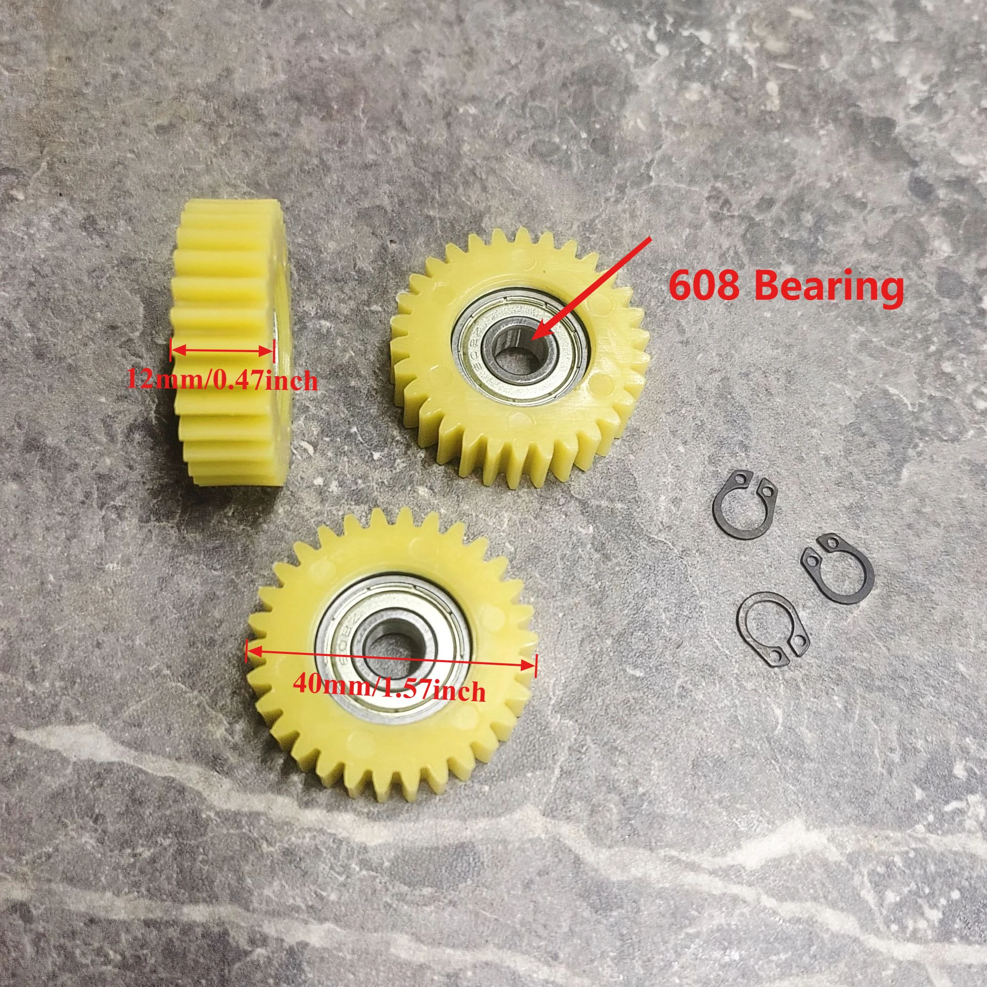 3Pcs 30T 40x12mm E-Bike Nylon Gear 608 Bearing Shaft Hole 8mm Electric Bicycle Planetary Gears Motorcycle Cog Wheel Parts