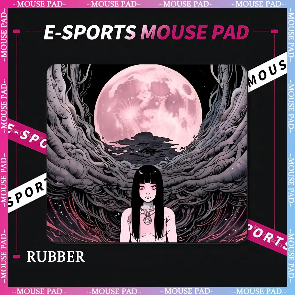 Girl and the Moon Small Gaming Mouse Pad Keyboard Gamer Anime MousePad Desktop Speed ​​Table Pad Anime Rubber Non-slip Mouse mat