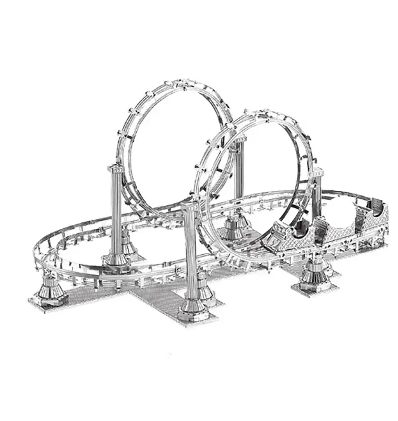 Roller Coaster 3D Metal Puzzle Playground Equipment Construction Assembly Model laser cutting Kits Jigsaw Puzzle Toys Gifts