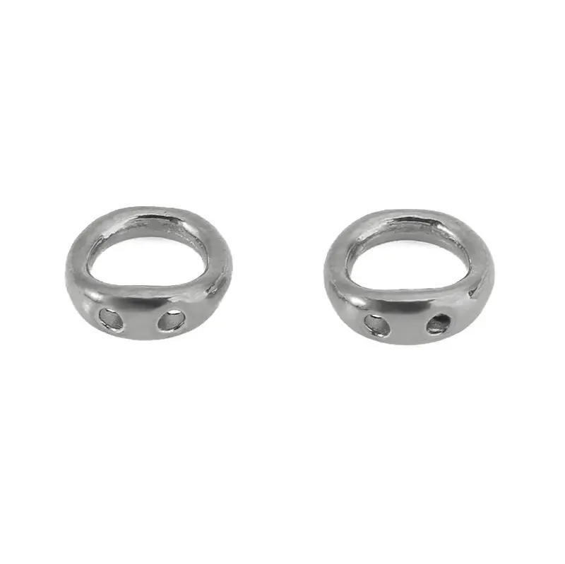 30pcs 5/6/8mm Stainless Steel Beading Supplies Necklace Clasps Double Hole End Connectors Hooks for DIY Jewelry Making Finding - view 5