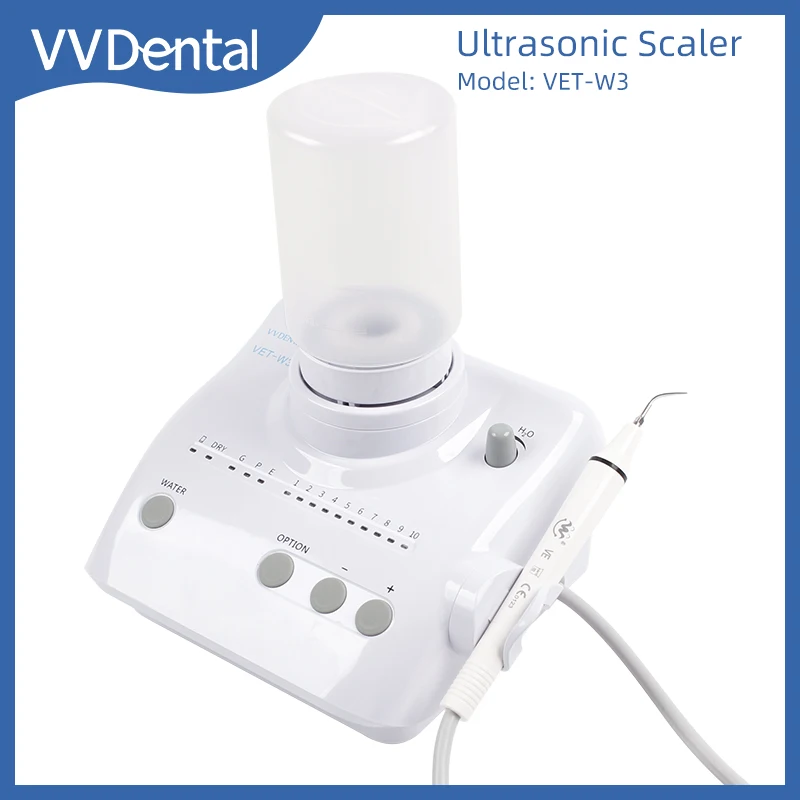 

VVDental VET-W3 Ultrasonic Dental Scaler with 5 Scaling Tips 2*Water Bottle for Dentistry Oral Cleaning Machine Dental Tools