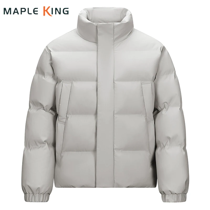 Homme Parka chaud coton rembourré vestes manteau d'hiver Hommes Luxe couleur unie col montant fermeture éclair Chaquetas Para Hombre hommes vêtements d'extérieur