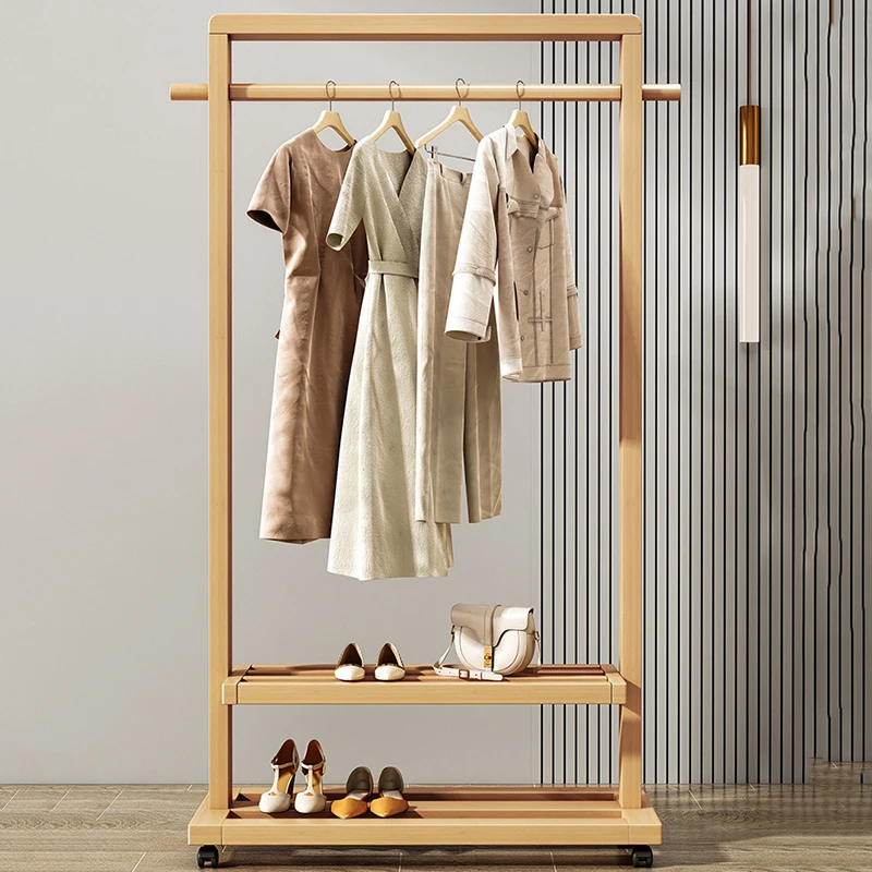 Shelf Library Cloth Rack Nordic Vintage Minimalist Kids Standing Bedroom Elegany Coat Racks Shop Kleiderständer Room Furniture