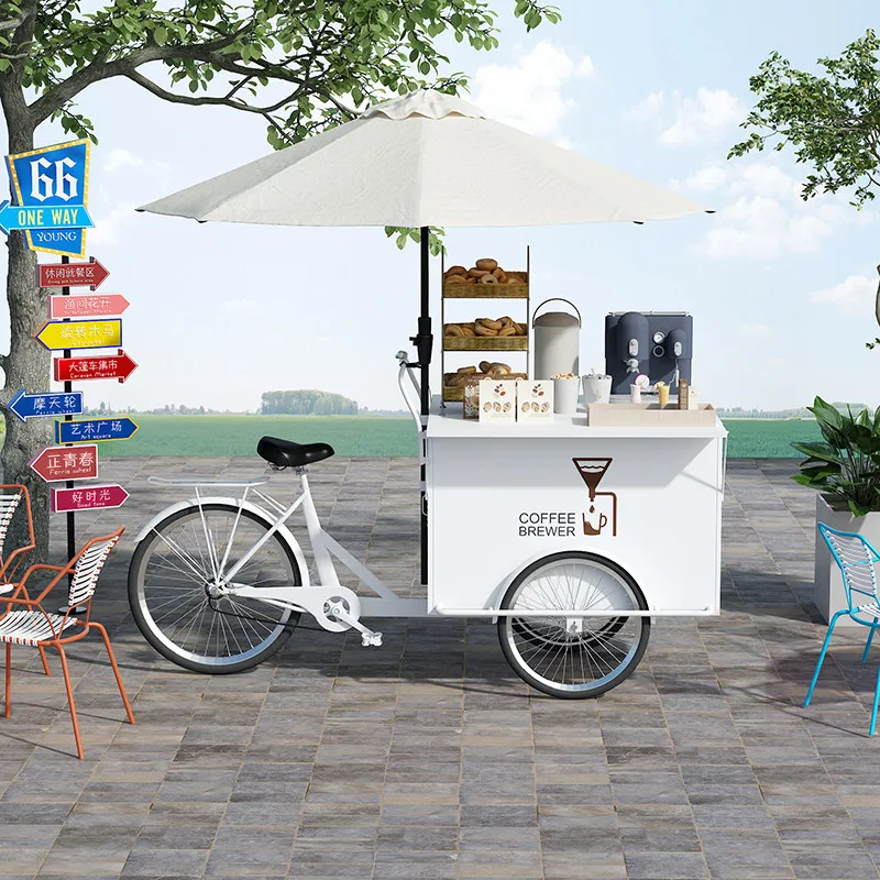 YJQ tricycle dedicated mobile clock in business Internet celebrity sales car dining car mobile float