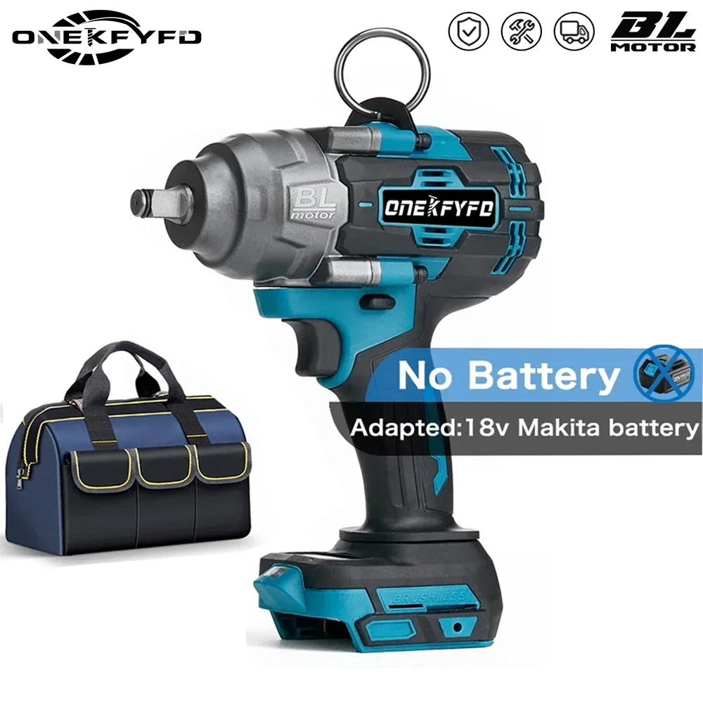 1000 N.M Brushless Cordless Electric Impact Wrench High Torque Screwdriver Socket Handheld Power Tool Fit For Makita 18V Battery