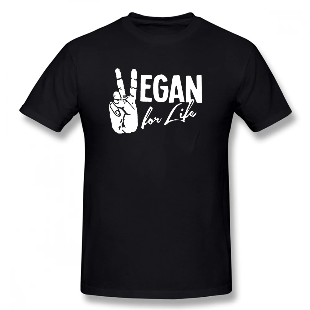 Vegan for Life Vegetarian Hiphop Boyfriend T Shirt Funny Graphic Fashion New Cotton Short Sleeve O-Neck Friends Not Food T-shirt