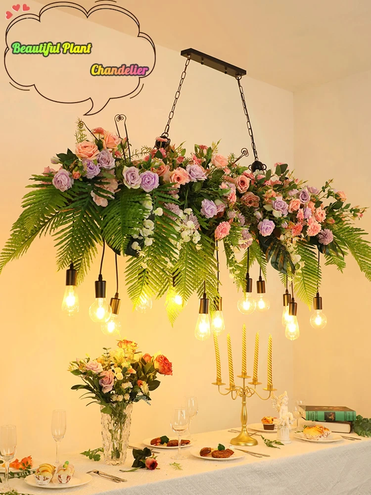 Imagem -04 - Nordic Led Criativo Planta Jardim Pingente Luz Restaurante Green Plant Chandelier Simples Pastoral Ambiente Flor Pendurado Lâmpada