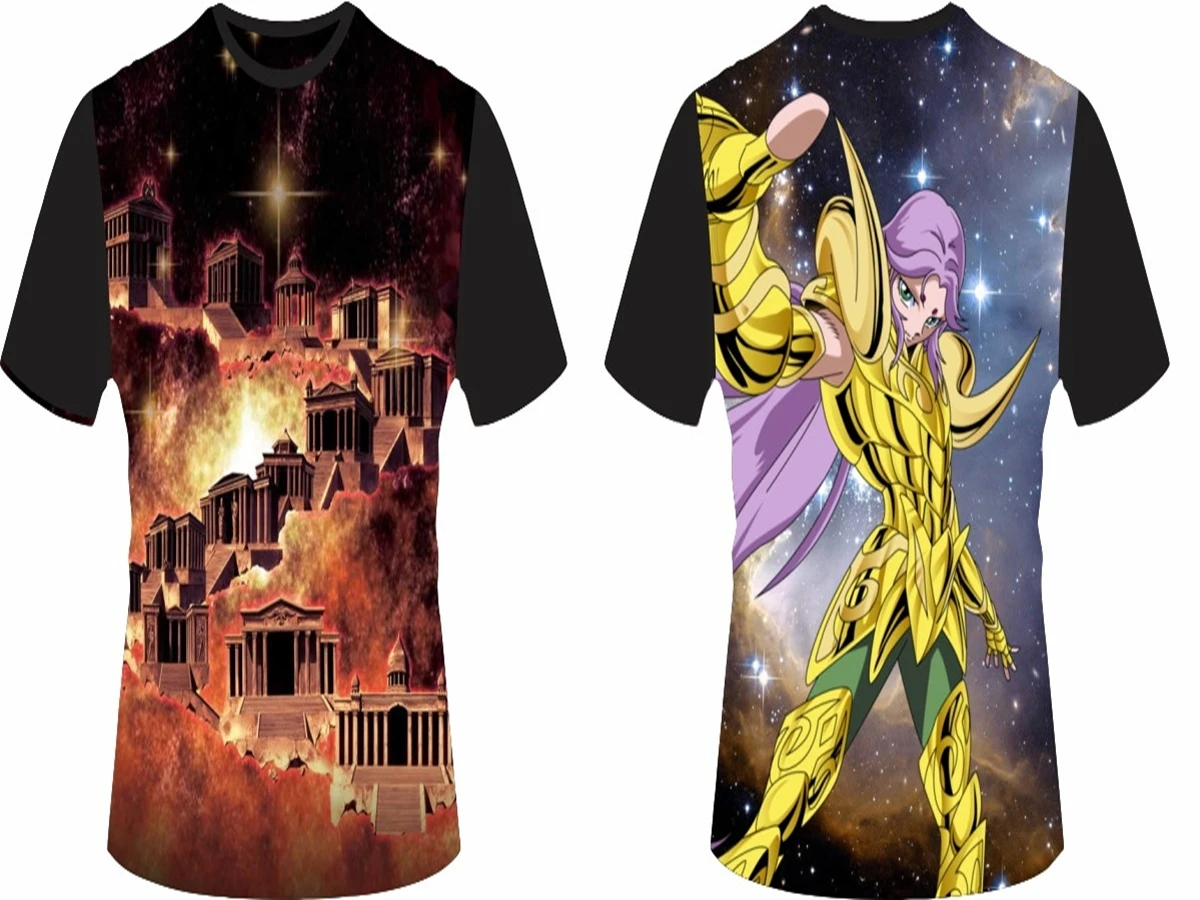 2026 Saint Seiya Cosplay T-shirt Fashion 3D Pegasus Armor Print Unisex Anime T Shirt Casual Short Sleeve Y2k Top Summer Clothing