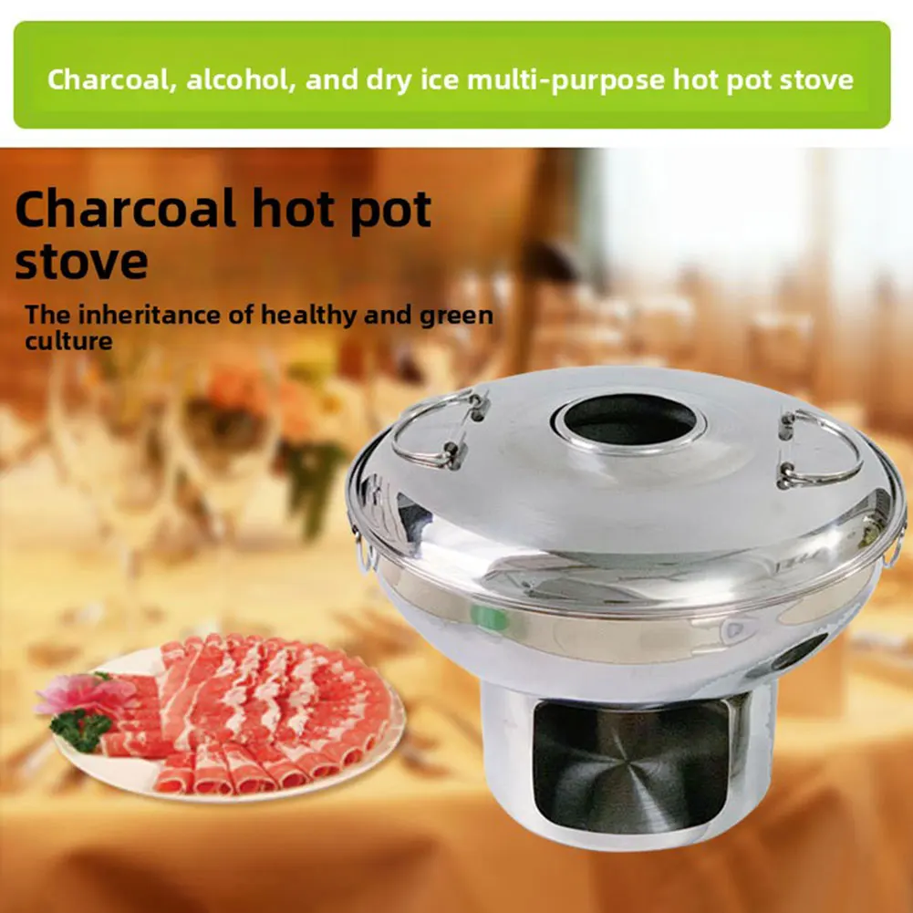 Stainless Steel Charcoal Hotpot Stove,Vintage Chinese Fire Pot,Outdoor Hot Pot For Camping,Portable Charcoals Hot Pot For Shabu