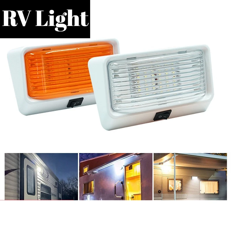 RV Ceiling LED Outdoor Light Hardwired LED Universal Interior Reading Light 2-Color Energy-Saving RV Accessory Easy Installation