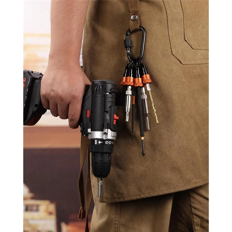 

【Party-Decoration】Key Chain With Carabiner 2 Sets Bit Holder 1/4" Socket Hex Shank Bit Holders For Impact Drills Nut Driver