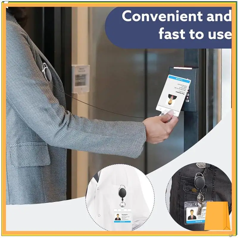 L53A-60 Pack Катушки для бейджей Выдвижной держатель для бейджа с карабином Прочный зажим для катушки для бейджей и брелок для ключей для работы в офисе