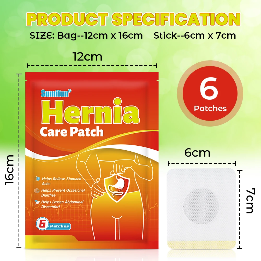 6~60Pcs Sumifun Hernia Treatment Patch Umbilical Femoral Hernia Navel Sticker Abdominal Pain Medical Plaster Chinese Medicine