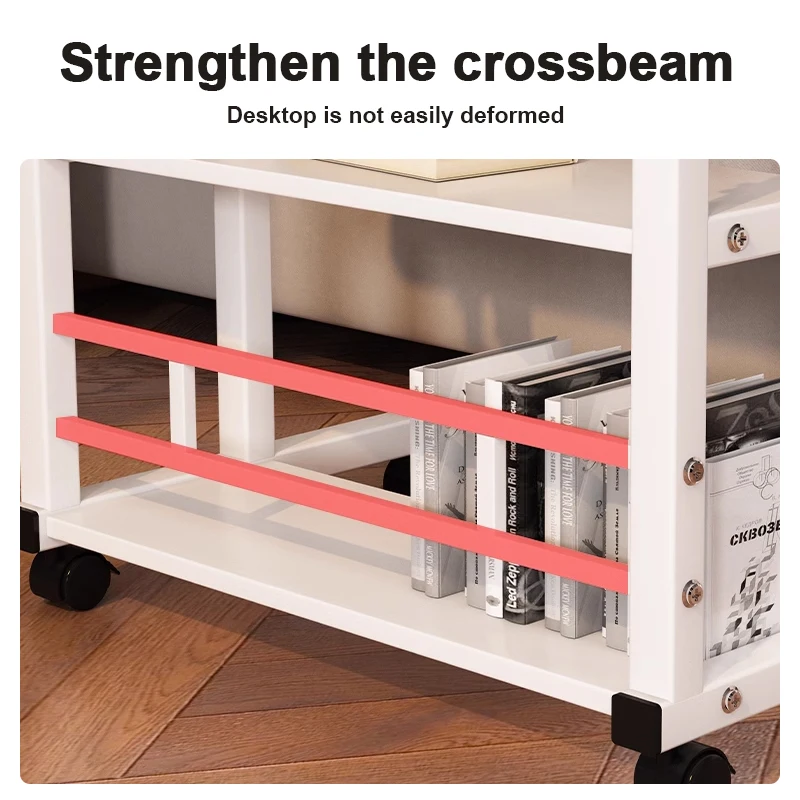 Height Adjustable Computer Desk Standing Desk Bedside Smart Game Office Desk Mobile Study Table with Rolling Wheel