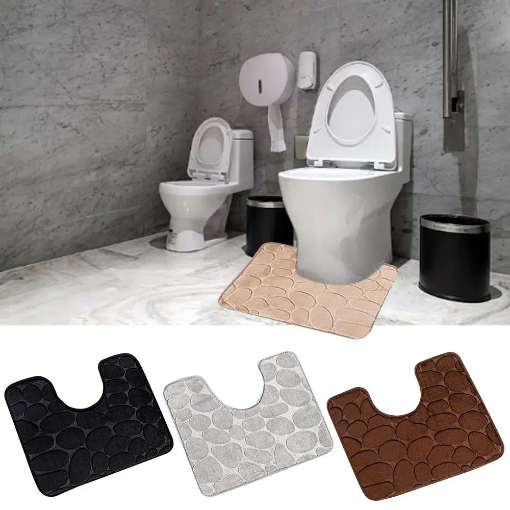 Neues U-förmiges Badematten-Set Moderne Rechteckige Badezimmerteppiche Einfarbige Memory-Schaum Toilettendeckel-Abdeckung Badematten