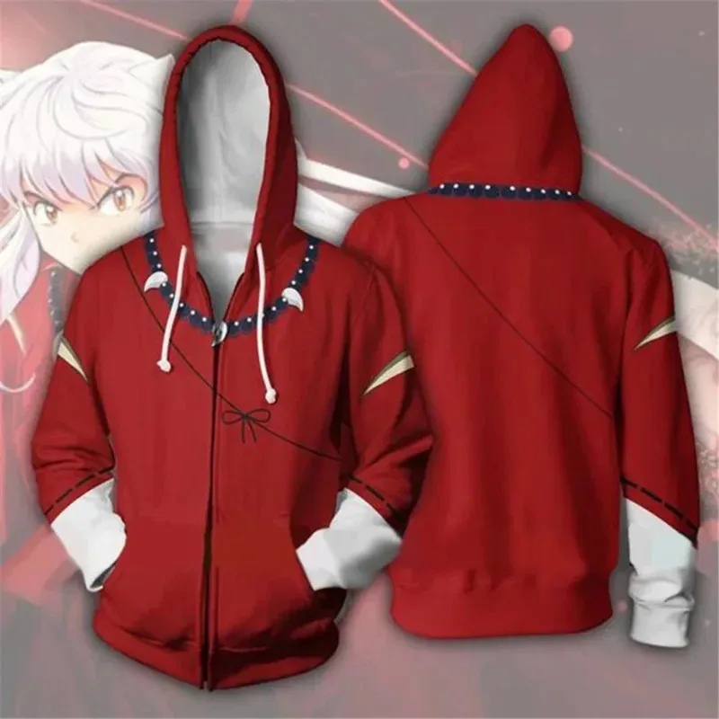 2025 Nuovo Anime Inuyasha Cosplay 3D Stampato Felpa Con Cappuccio Vestiti Tuta Giacca Con Cerniera Felpa di Alta Qualità Streatwe ☆ wrl ☆