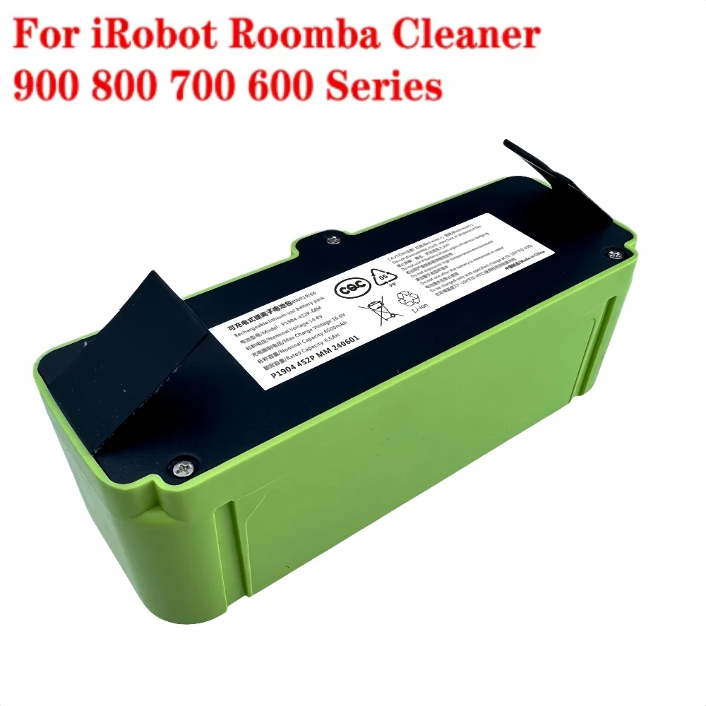 

Compatible Vacuum Cleaner Battery 14.4V 6500mAh for iRobot Roomba 980/960/965/896/801/4462425 Li-ion Batteries.
