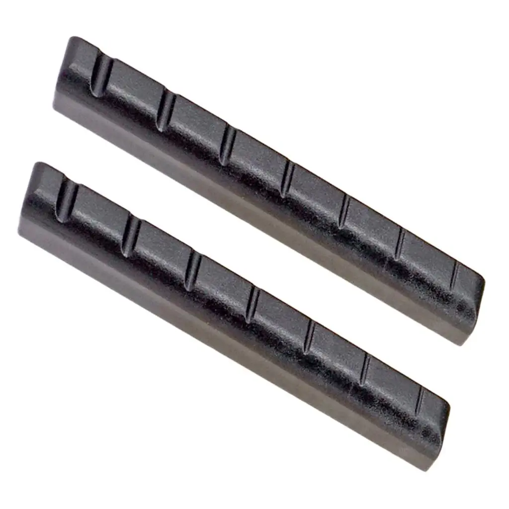 2pc Black Slotted Nut & Saddle for 7 String Ukulele Guitar Instrument Parts