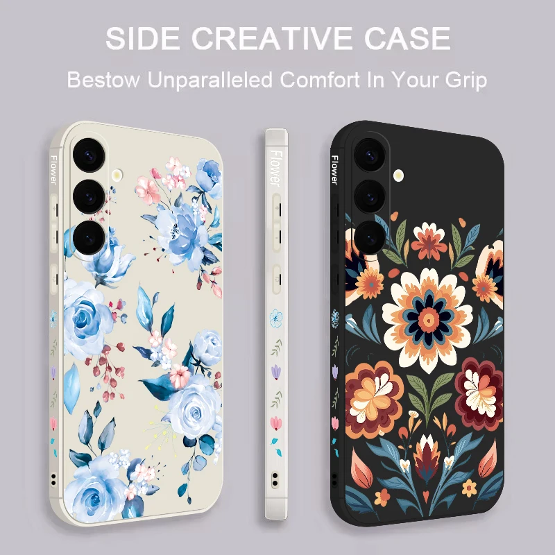

Cartoon Flowers Case For Samsung Galaxy A56 A55 A54 5G A36 A35 A17 A16 A15 S21 FE S22 S23 S24 Plus S25 FE S26 Ultra Capa Funda