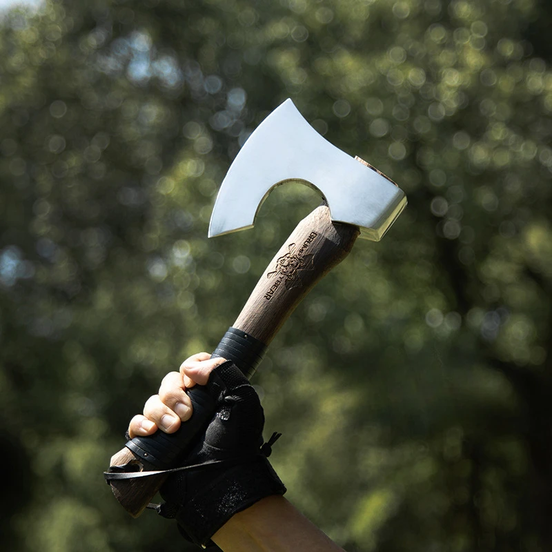 Indian tomahawk, forged from No. 65 manganese steel, portable tactical camping wood chopping axe in the wild collection and play