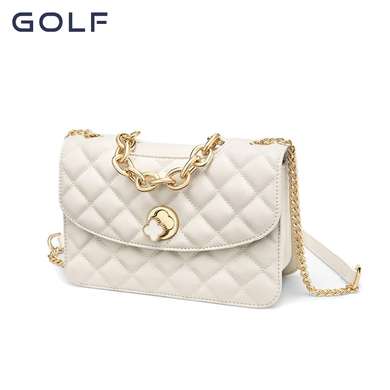 Sacca da GOLF 2023 nuova borsa da donna autunno/inverno in vera pelle Versatile borsa a tracolla diagonale con catena a griglia diamantata a una