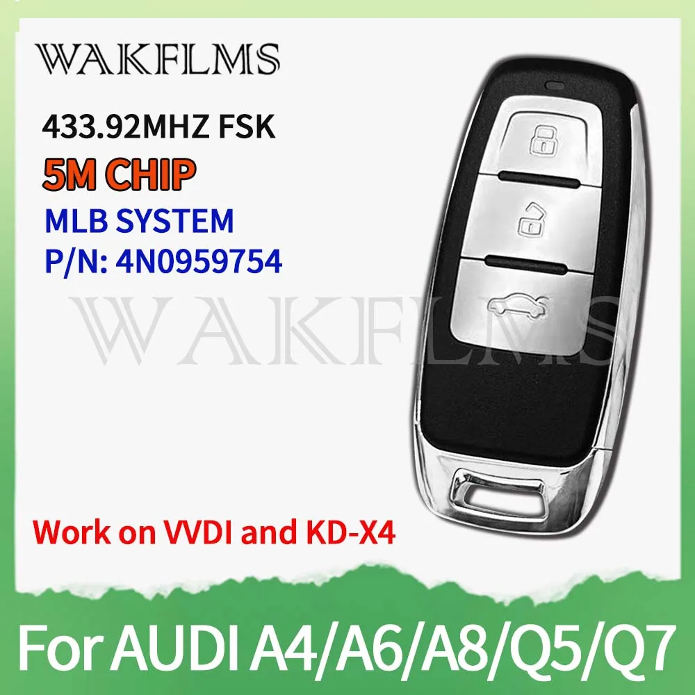 Für Audi TT A4 A6 A8 Q5 Q7 S5 SQ5 2017-2024 Intelligenter Auto-Funkschlüssel 433,92MHz 5M Chip MLB-System 4N0959754 – Detail 1
