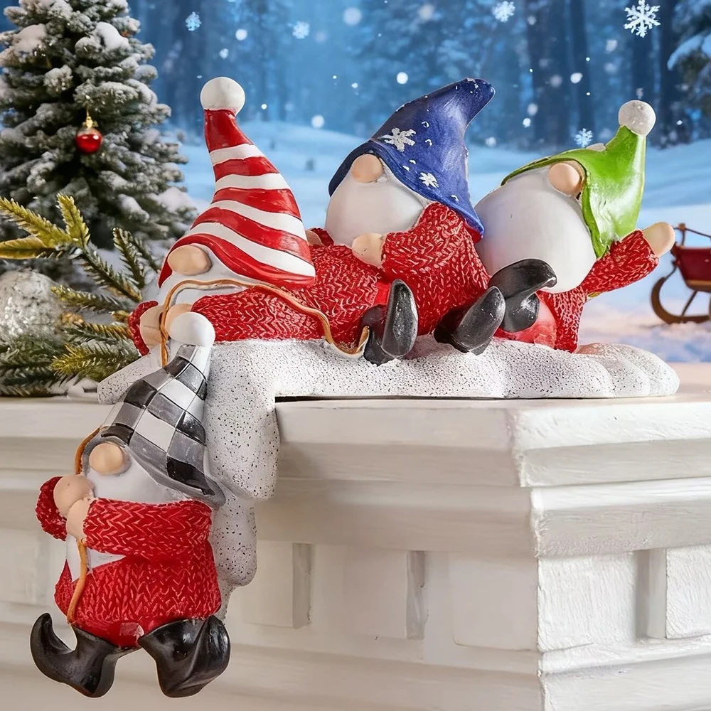 

Gnome Dwarf Santa Claus Figurine Resin Creative Christmas Decorations Mini Desktop Ornaments Christmas Gift Garden Crafts Decor