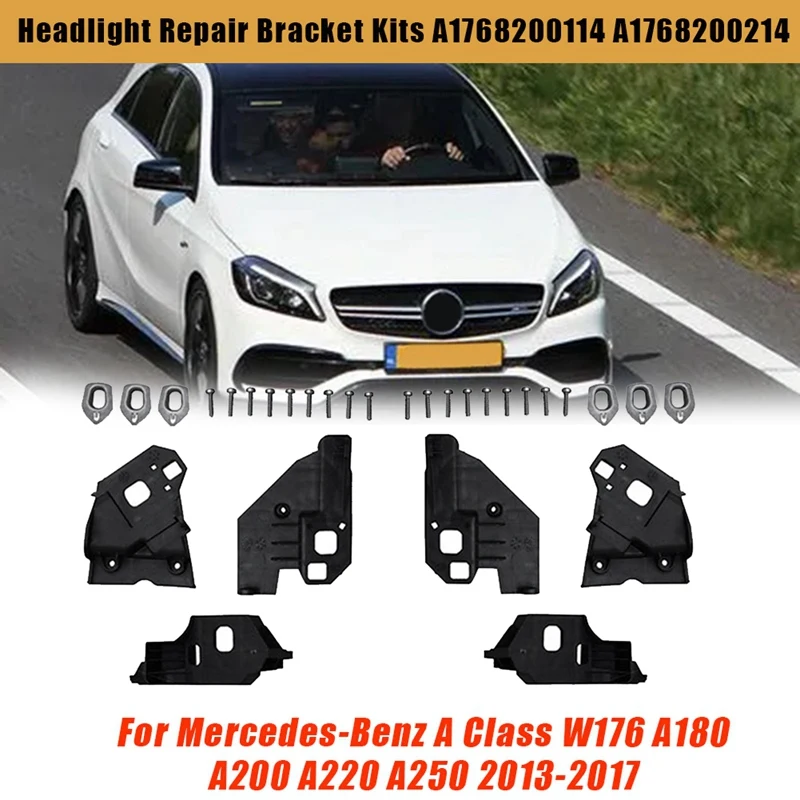 Front Headlight Bracket Repair Kits For Mercedes-Benz A Class W176 A 180 2013-2017 Fixed Holder Screw Replacement Accessories