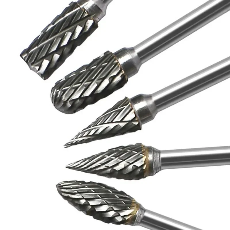 3x6mm Tungsten Steel Carbide Burr Cutter Rotary Tool Burr Double Diamond Cut Rotary Polishing Tools Wood Metal Polishing