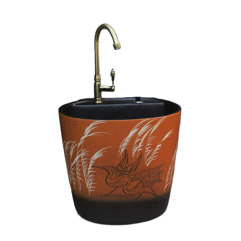 

Керамическая мойка для швабр, интегрированная сливная чаша Topa, уличная раковина для мытья, для балкона и двора