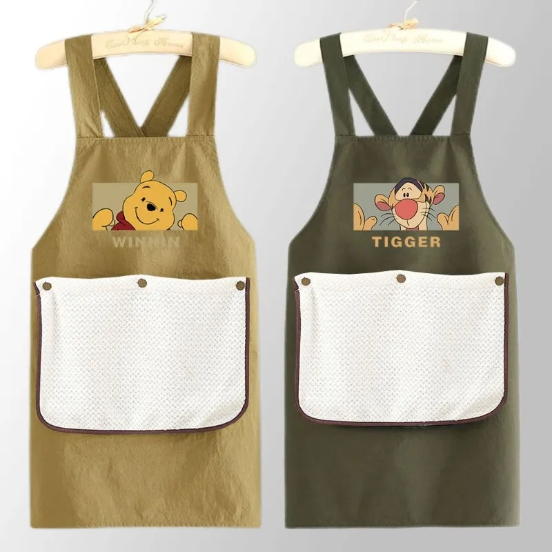 Nouveau tablier Winnie l'ourson, motif dessin animé, imperméable, résistant aux taches, léger, idéal pour la cuisine et la maison, accessoire mignon pour les étudiants, cadeau de vacances.