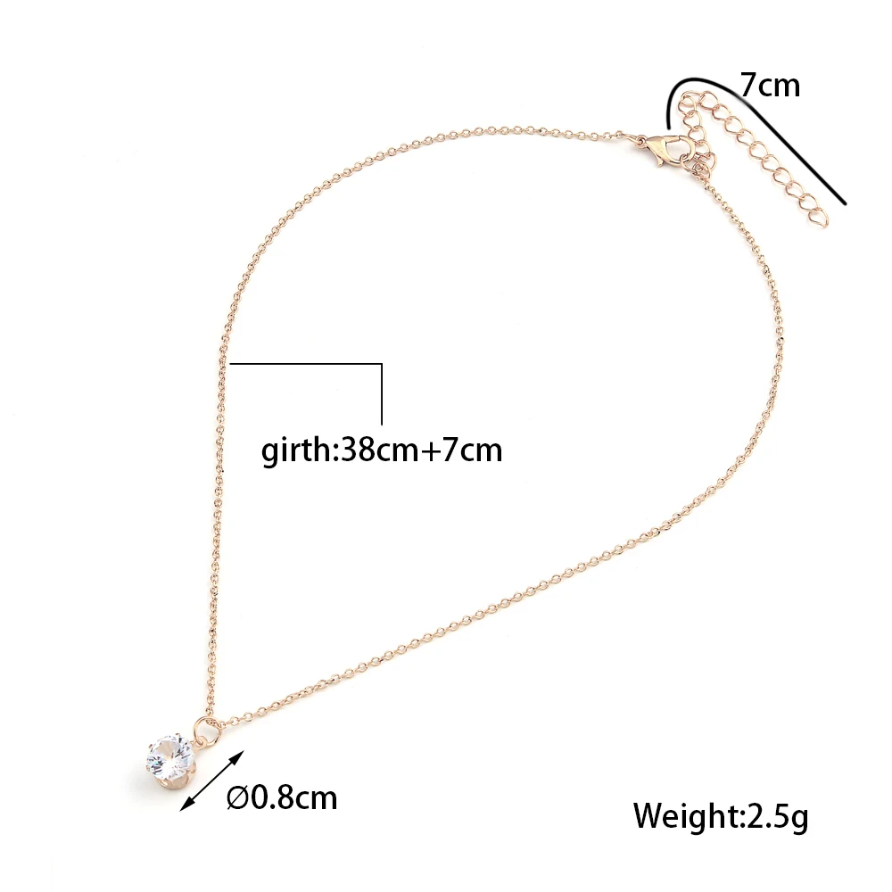 Neue Angekommene Gold Farbe Kleine Kristall Anhänger Halsketten für Frauen Valentinstag Schmuck Femme Bijoux Colliers Handgemachte – Detail 6