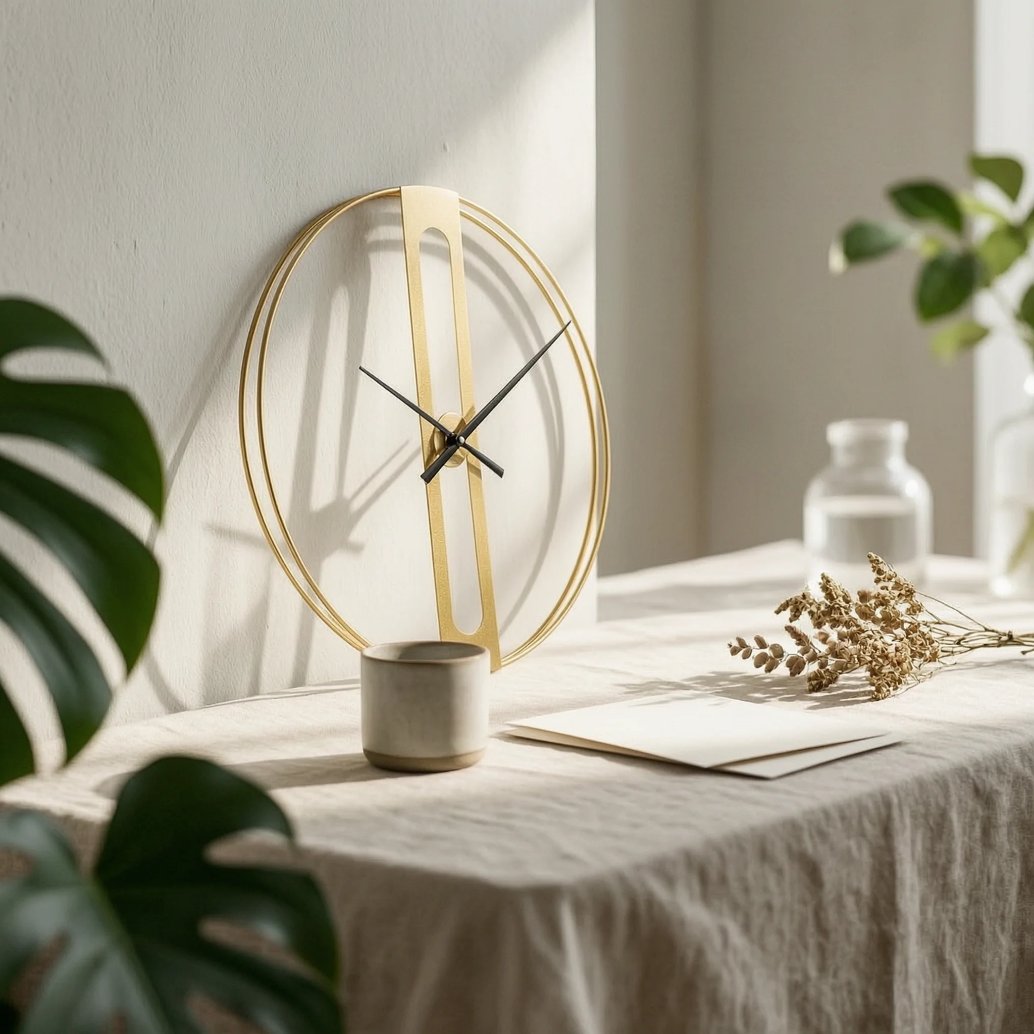 Metal Wall Clock Black Geometric Wall Clock Accurate Premium for Homeowners, Living Room, Bedroom