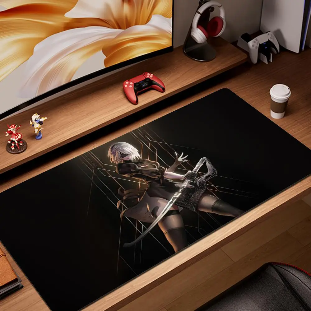Game NieRAutomata 2B Mouse Pad Large Rubber Tablepad PC Game Mousepad Laptop Deskmat XXL Non-slip Computer Keyboard Mouse Mat