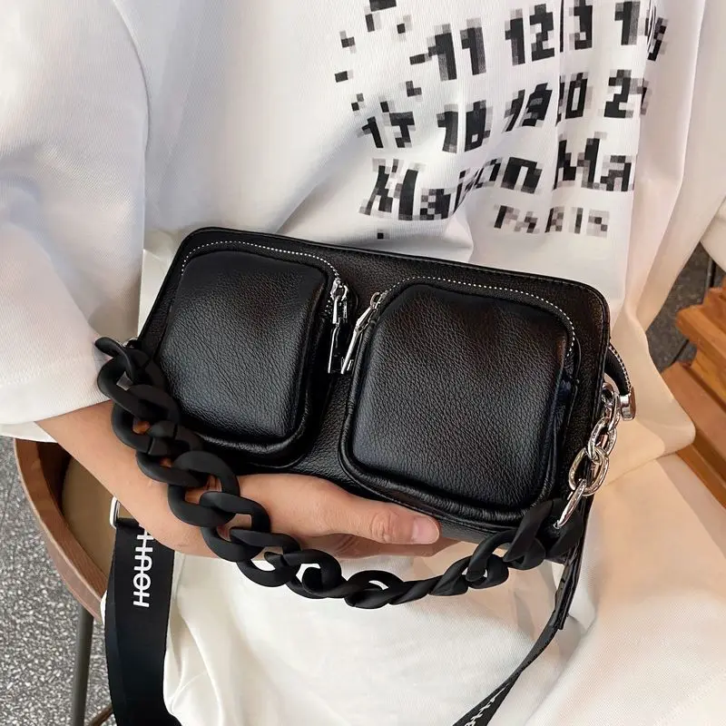 

Shoulder Bag For Women Luxury Designer Handbag Fashion Solid Color Crossbody PU Leather Bag Female 2024 Concise Messenger Bag